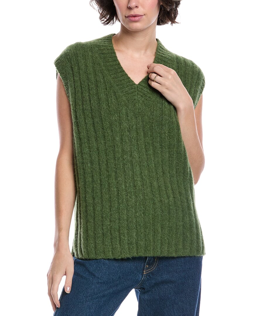 Rag & Bone Stassi Wool & Alpaca-blend Sweater Vest In Green