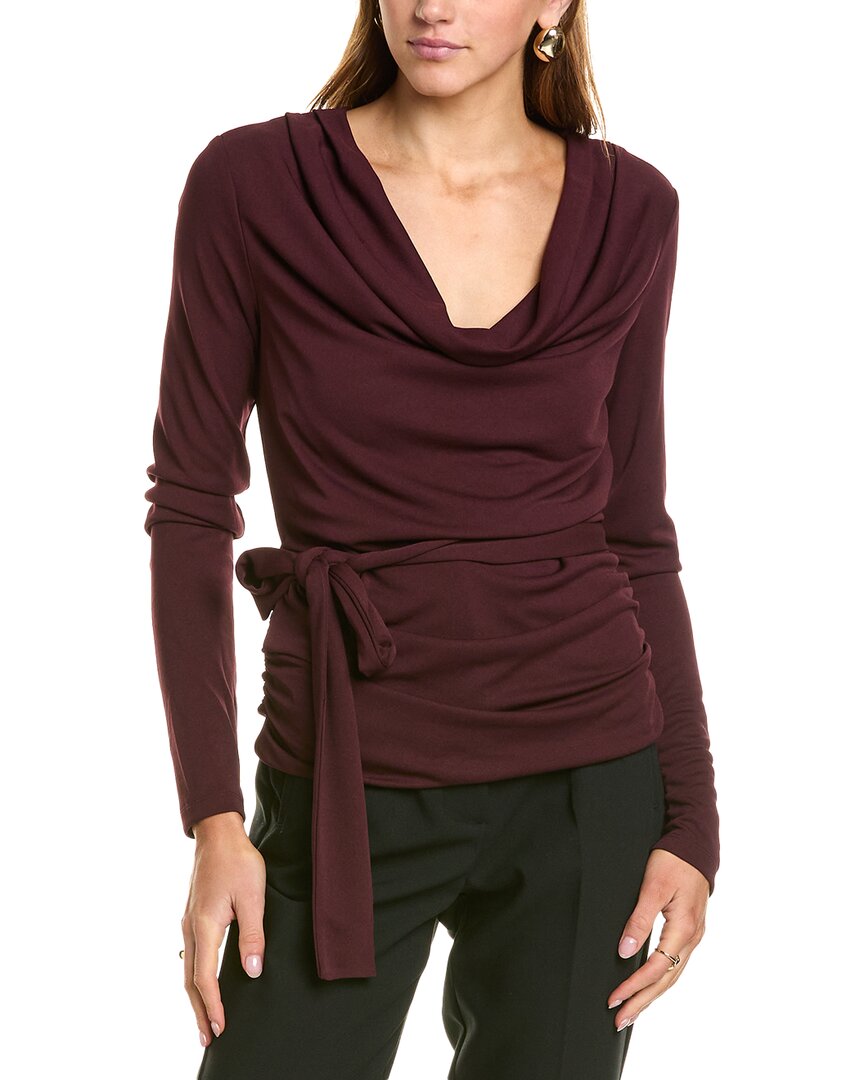 Nicholas Demitria Scarf Cowl Neck Top In Purple