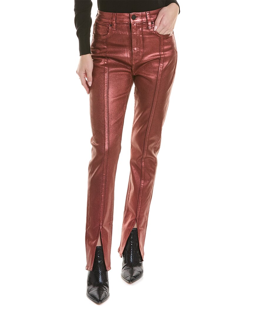 Shop Hudson Jeans Harlow Ultra High-rise Cinnamon Glitter Cigarette Jean In Red