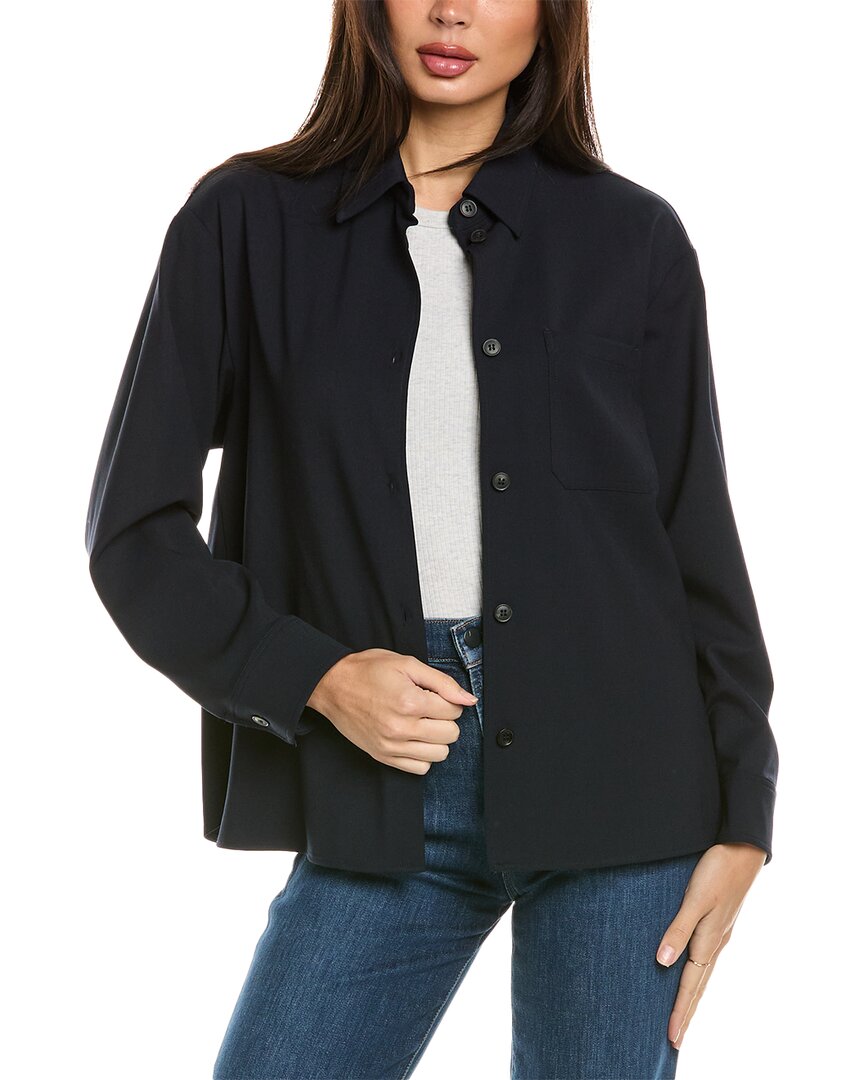 Weekend Max Mara Majori Wool-blend Shirt Jacket In Blue