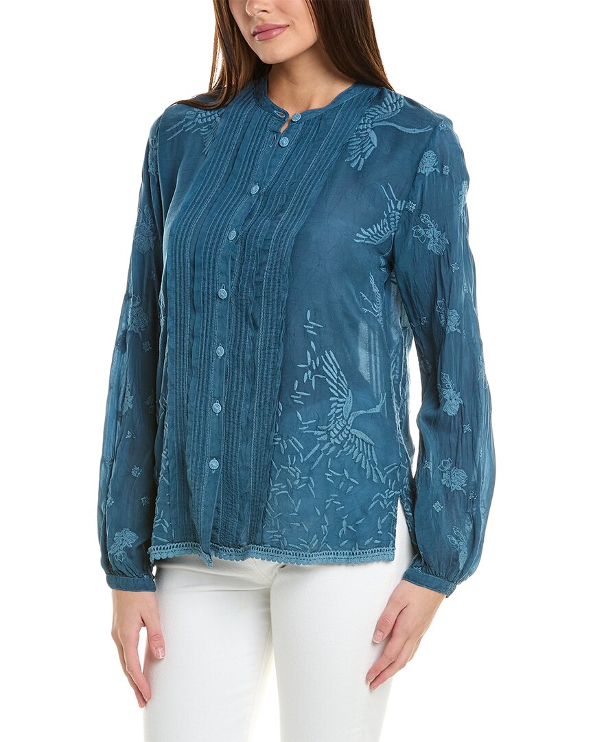 Shop Johnny Was Lily Crane Blouse In Blue