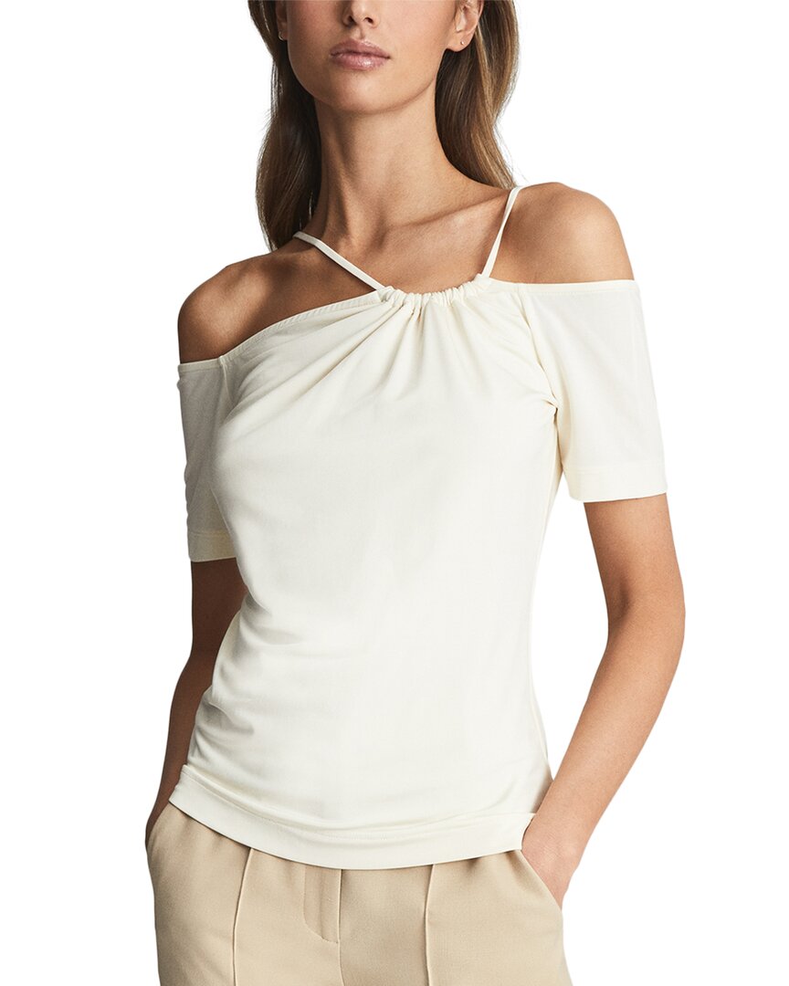 Shop Reiss Cierra Strappy Off-shoulder Top In White