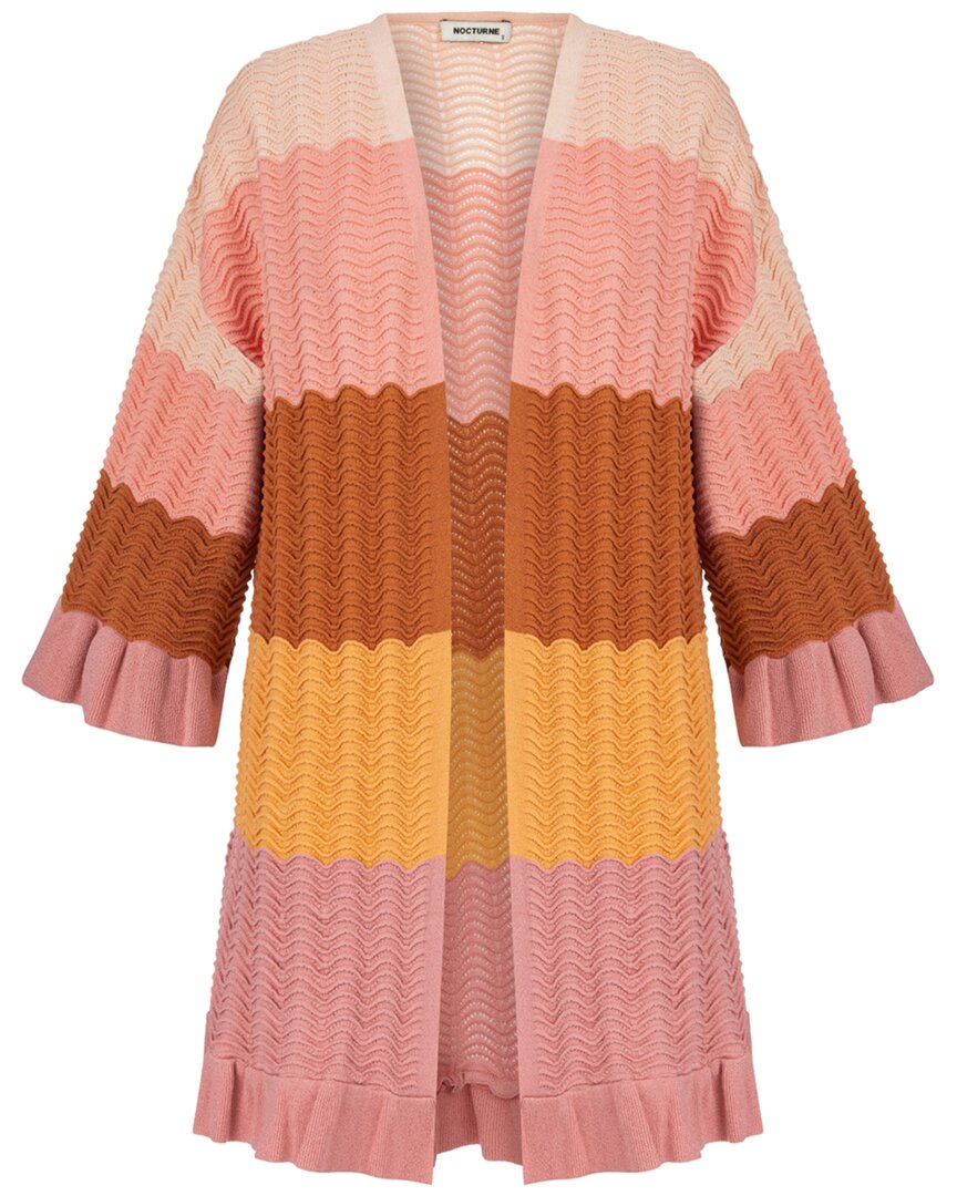 NOCTURNE NOCTURNE PATTERNED FLOUNCE KNITTED CARDIGAN