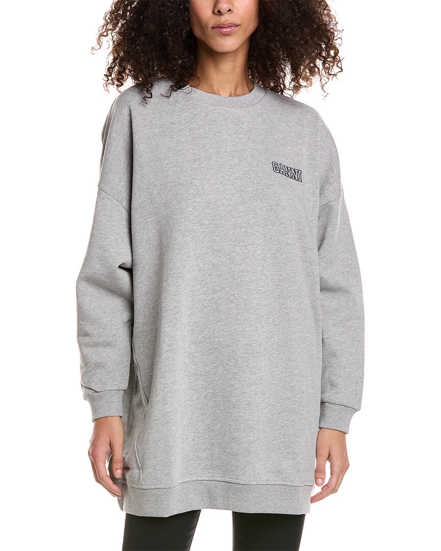 Shop Ganni Oversized Sweatshirt In Grey