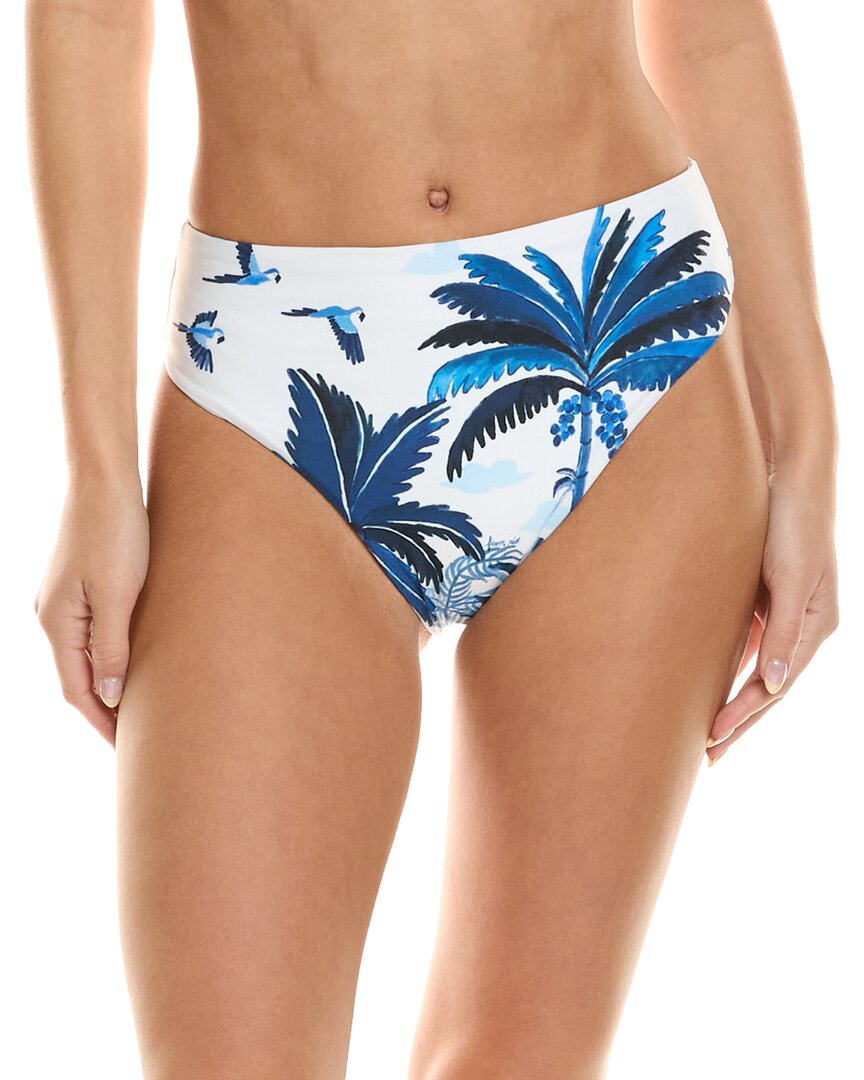 Farm Rio High Waist Bikini Bottom In Blue