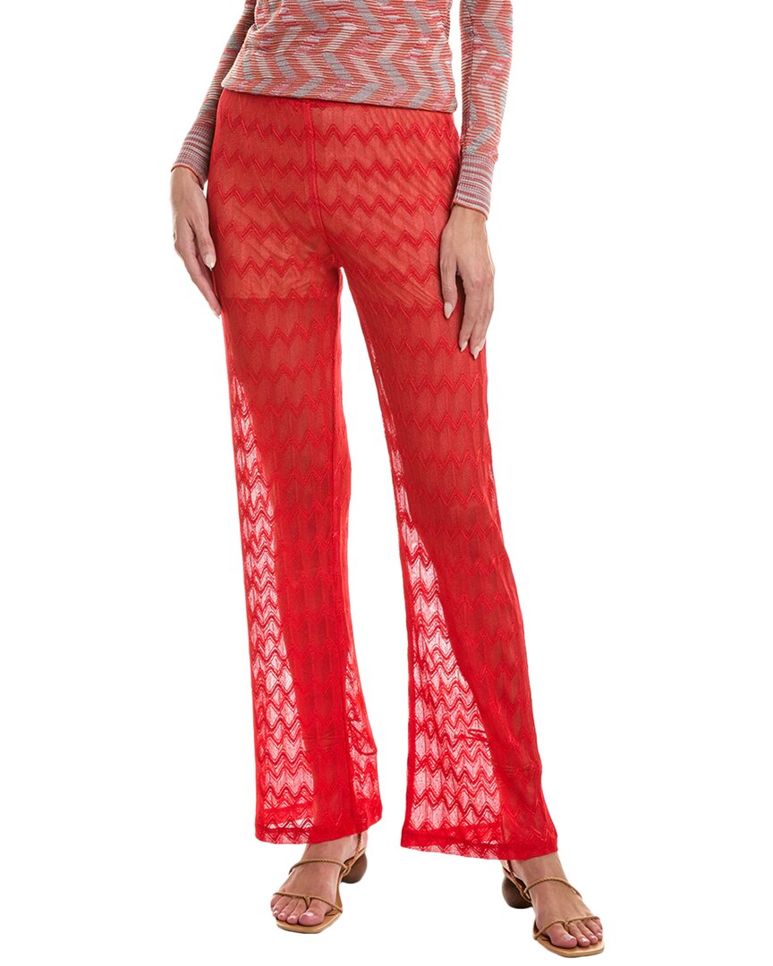 M Missoni Zig Zag Pant In Red