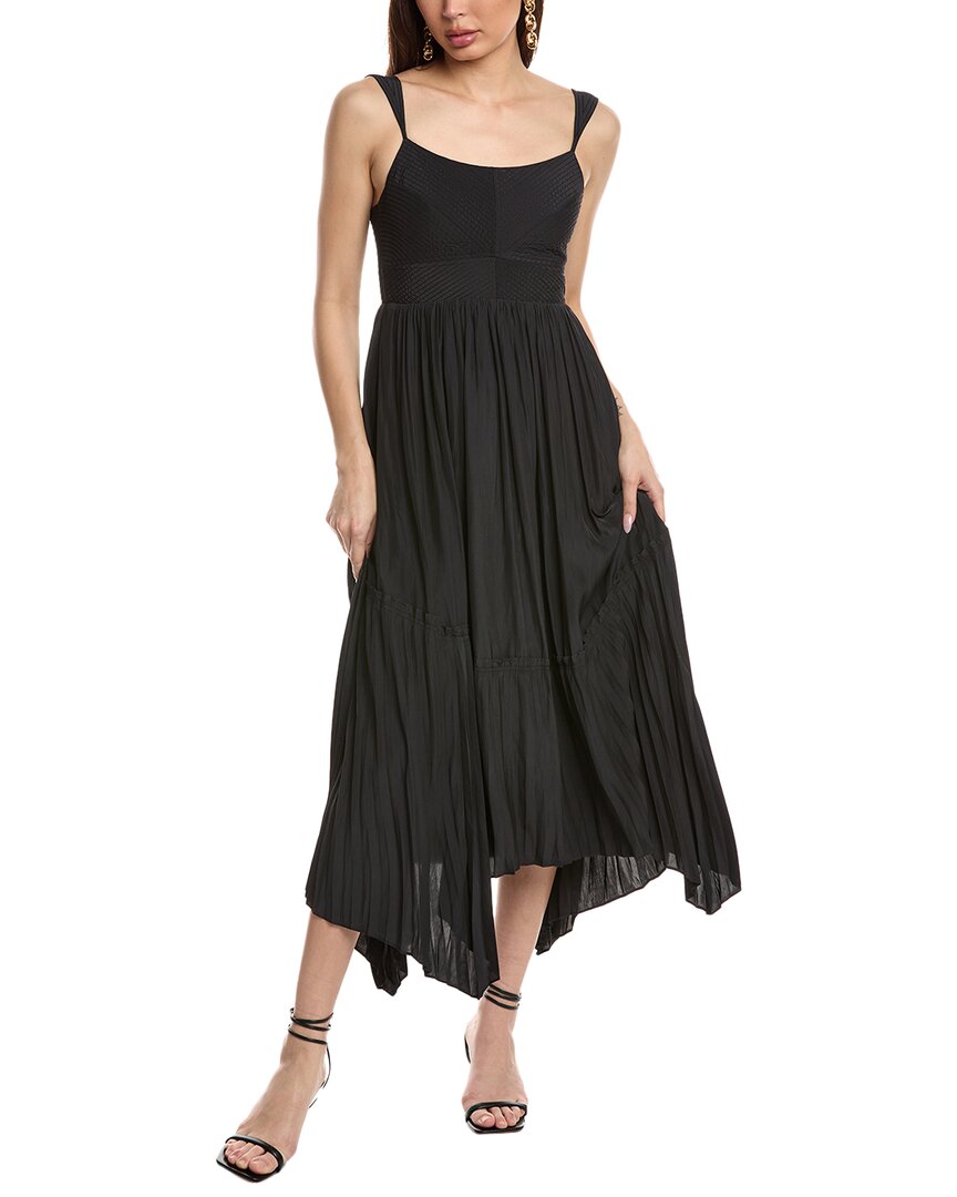 Ramy Brook August Smocked Midi Dress In Black