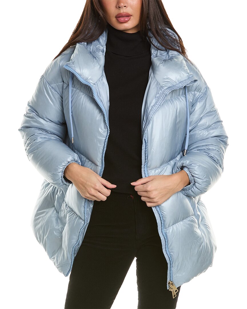Herno Ultralight Soft Nylon Mid Down Jacket In Blue