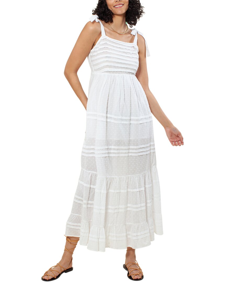Hale Bob Solid Pleated Maxi Dress In White