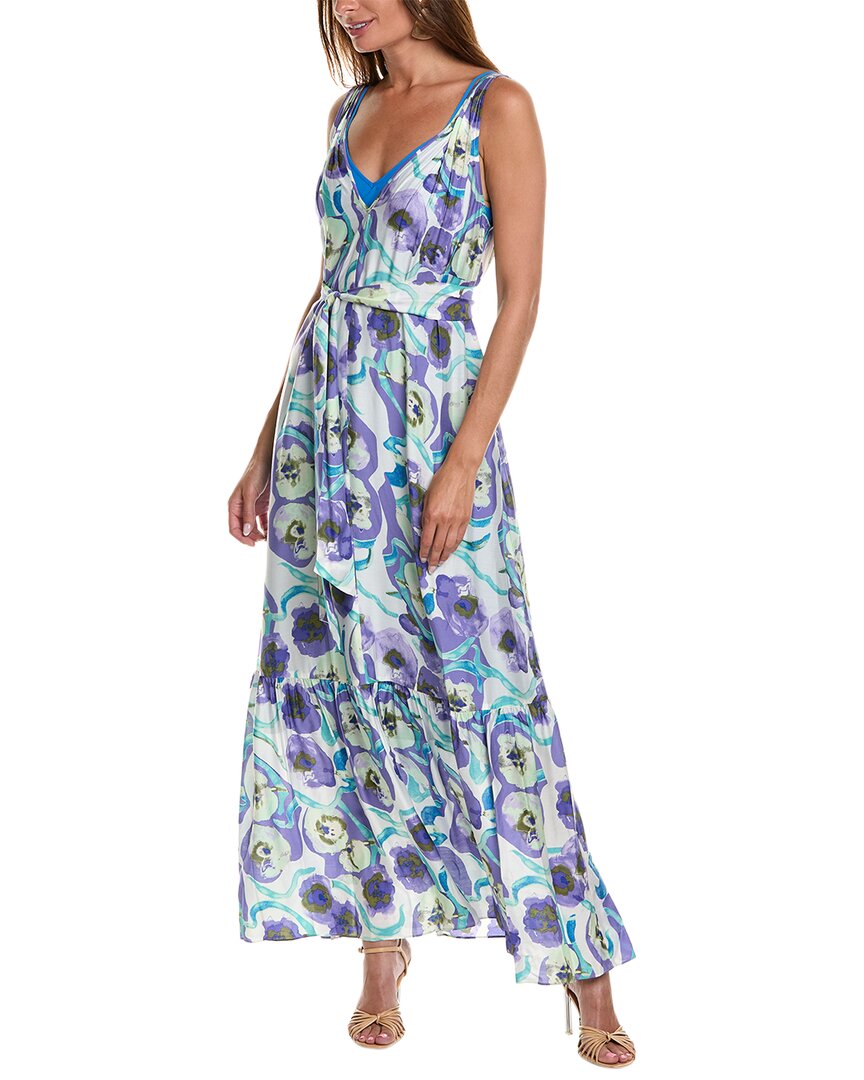 Diane Von Furstenberg Jodie Silk-blend Maxi Dress In Purple