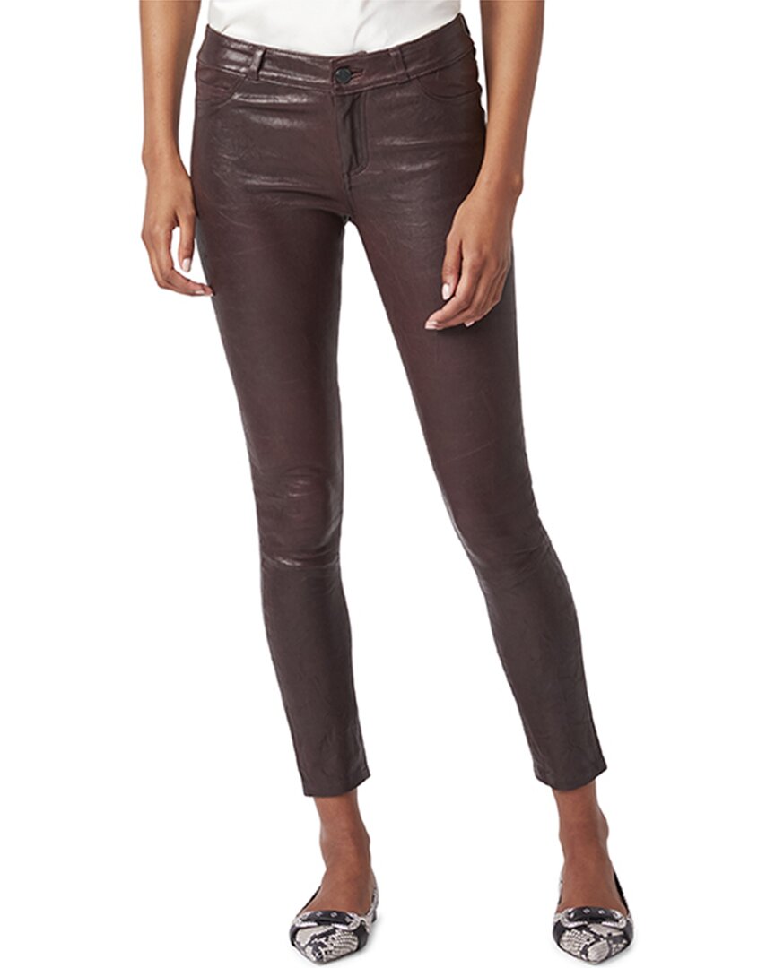 Shop Paige Verdugo Leather Ankle Jean In Black