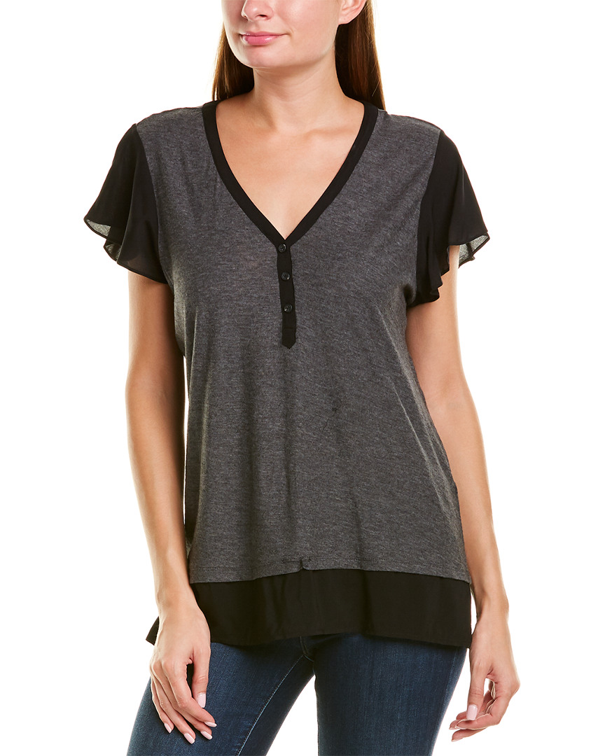 Image of Vince Camuto Flutter V-Neck Top