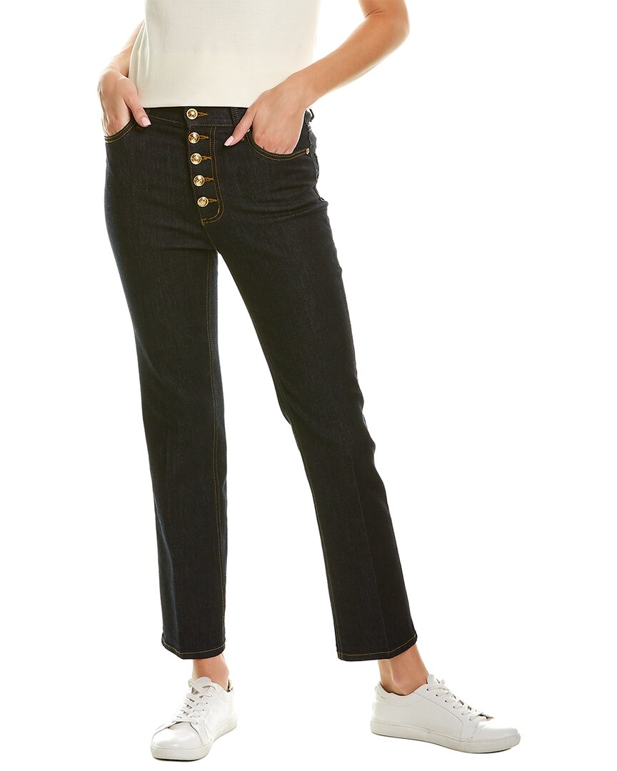 Tory Burch Resin Rinse Straight Jean In Blue