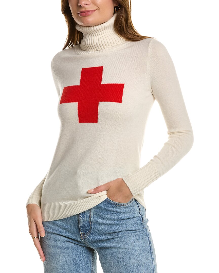 Kier + J Swiss Ski Cashmere Turtleneck Sweater In White