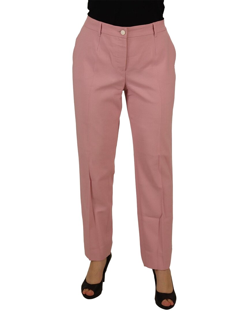 Shop Dolce & Gabbana Pink Mid Waist Straight Leg Trouse