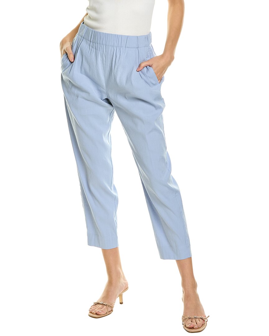 Vince Pleated Drapey Pull-on Pants In Blue
