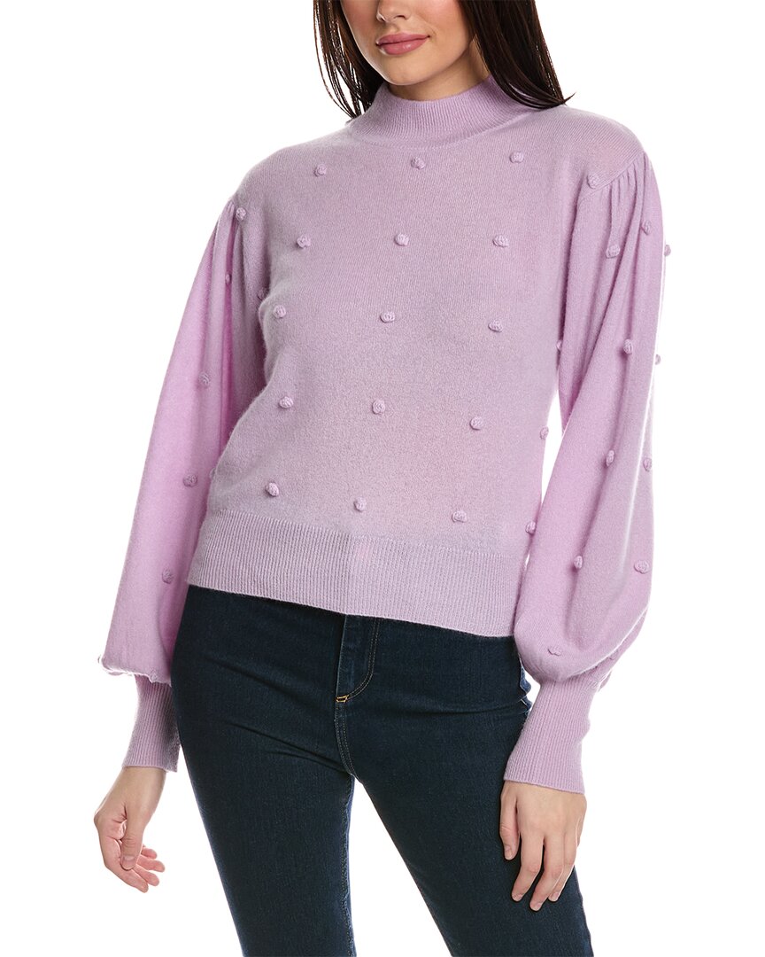 Shop Brodie Cashmere Bonny Bobble Cashmere Sweater In Purple