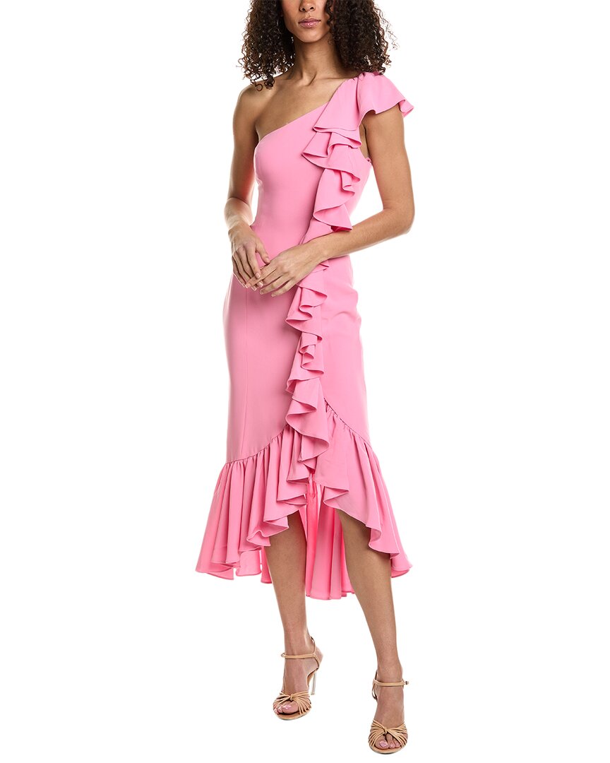 Shop Cinq À Sept Jovette Midi Dress In Pink