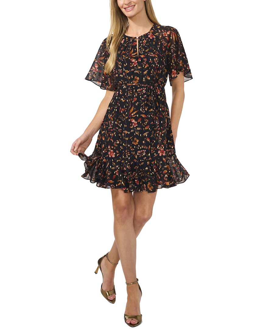 Shop Cece Raglan Flutter Sleeve Tie Waist Dress In Black