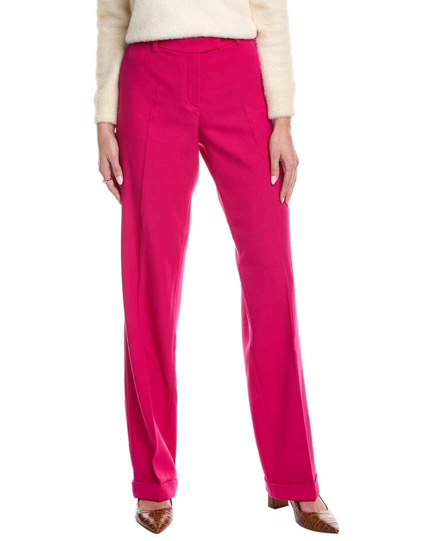 Shop Michael Kors Collection Carolyn Flat Front Wool Straight Leg Trouser