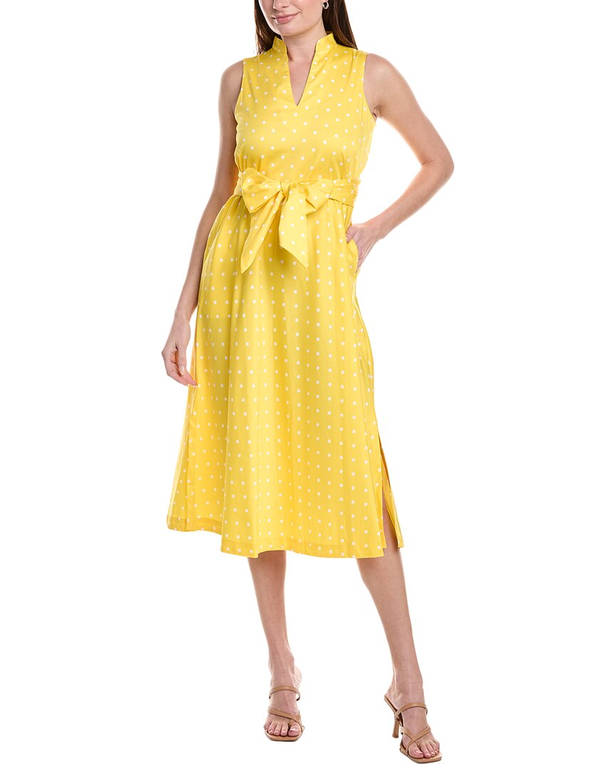 Anne Klein Petite Beekman Dot Maxi Dress In Yellow