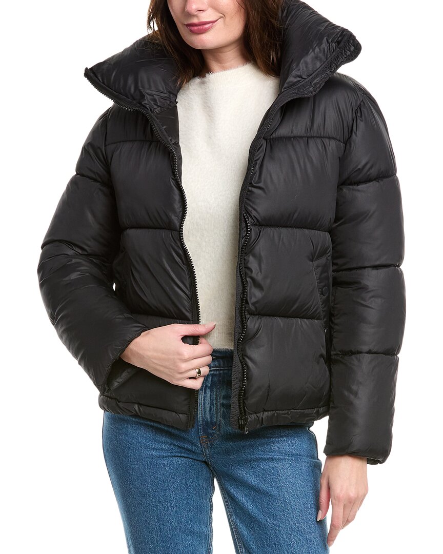 Shop Hudson Jeans Lightweight Puffer Coat In Black