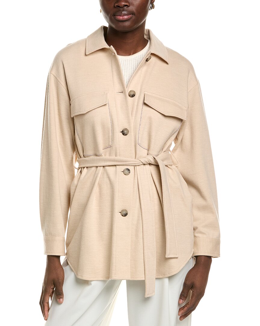 Shop Peserico Wool-blend Coat In White
