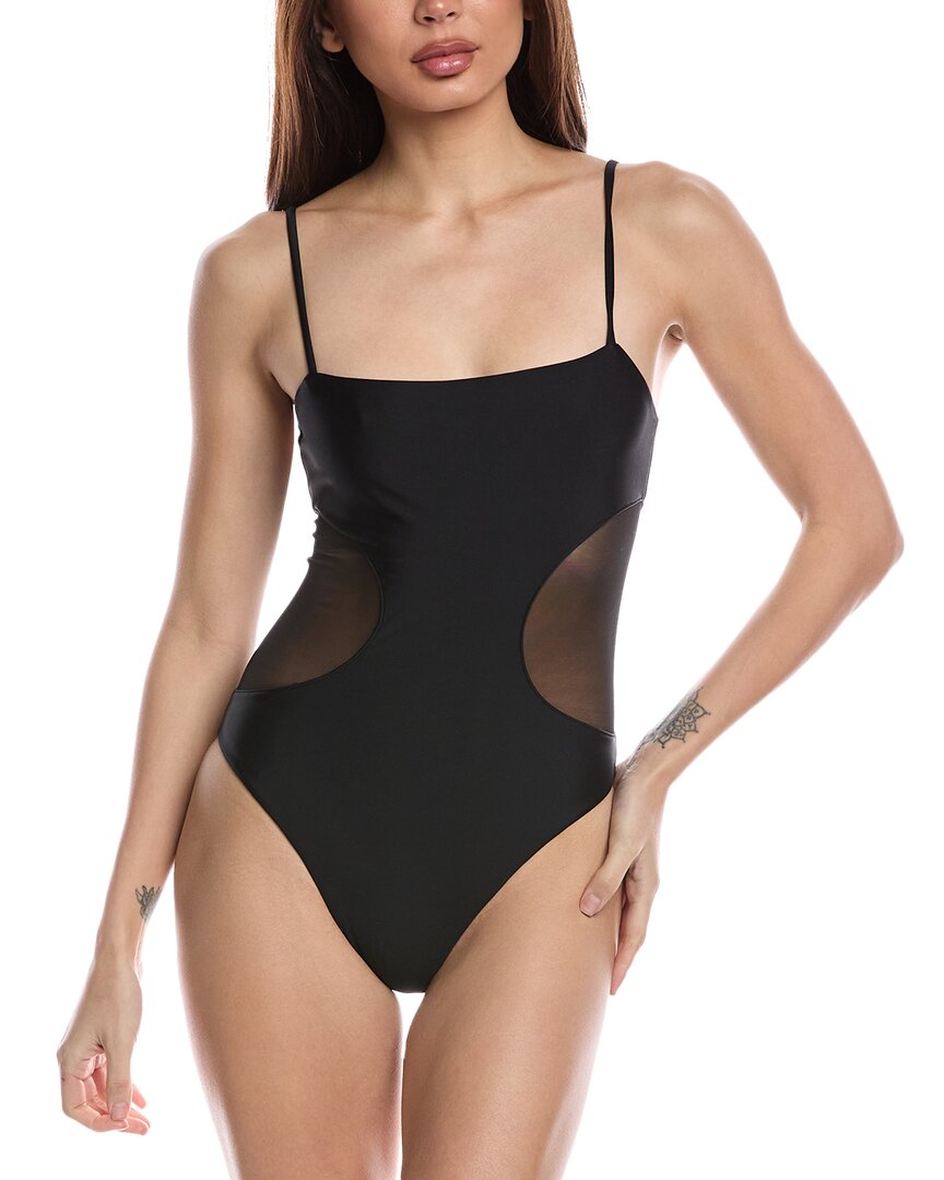 Ramy Brook Novalee Mesh One-piece Swimsuit In Black