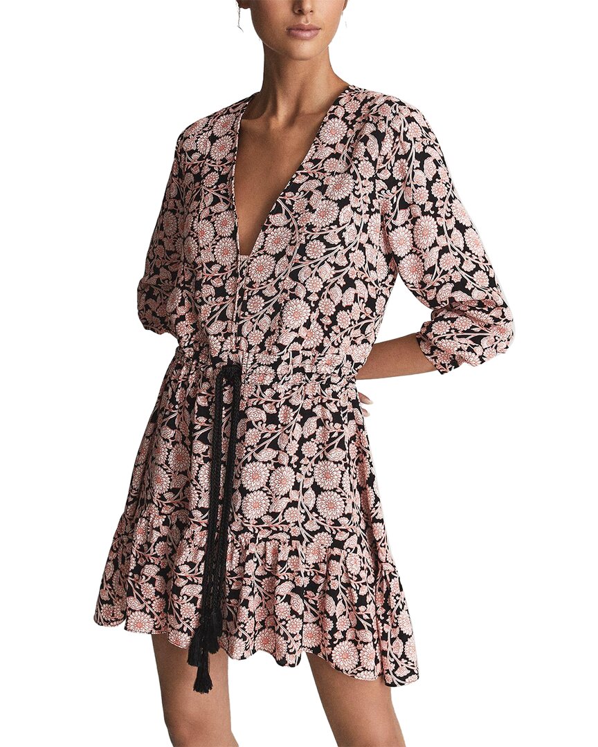 Shop Reiss January Floral Print Flip Dress In Pink