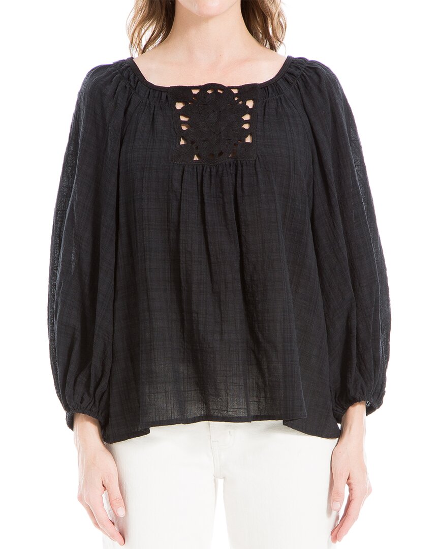 Max Studio Crochet Neck Top