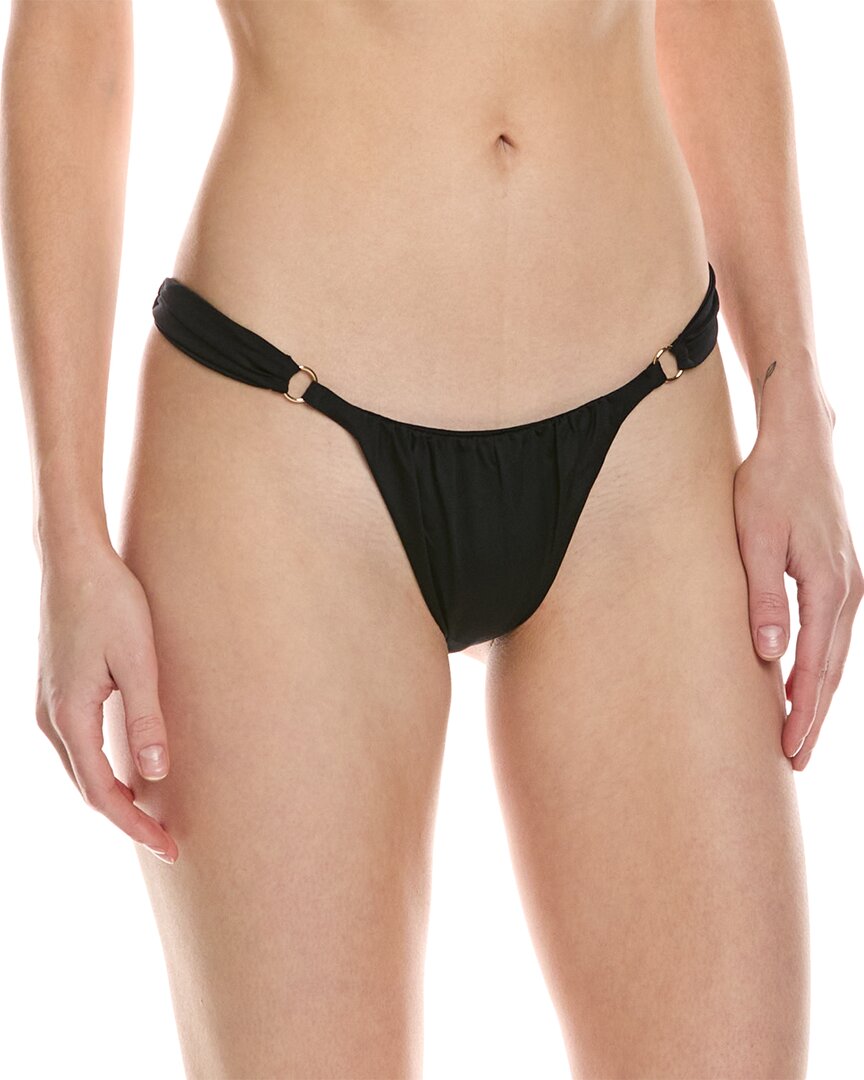 Shop Monica Hansen Beachwear Bond Girl Scrunch Bikini Bottom In Black