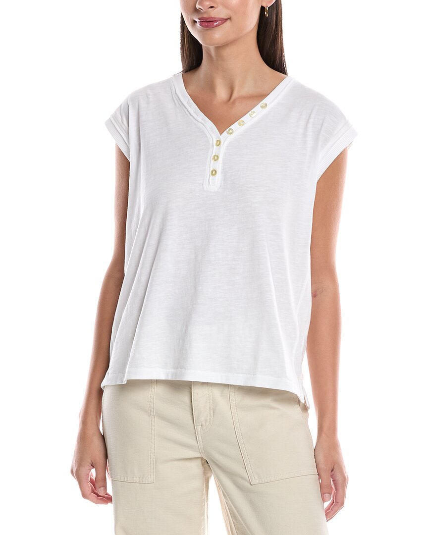 Grey State Top In White