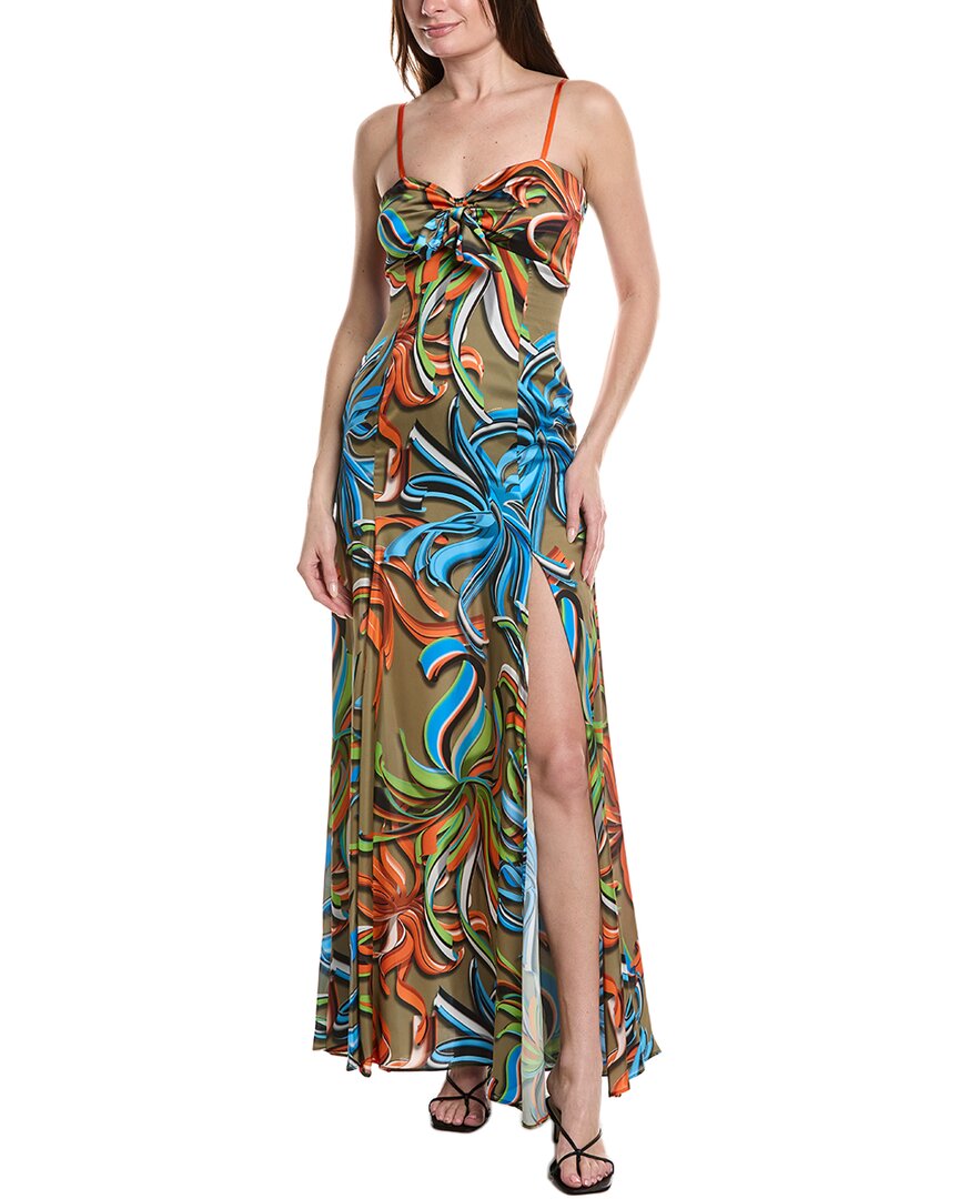 Silvian Heach Woman Maxi Dress Military Green Size 8 Polyester
