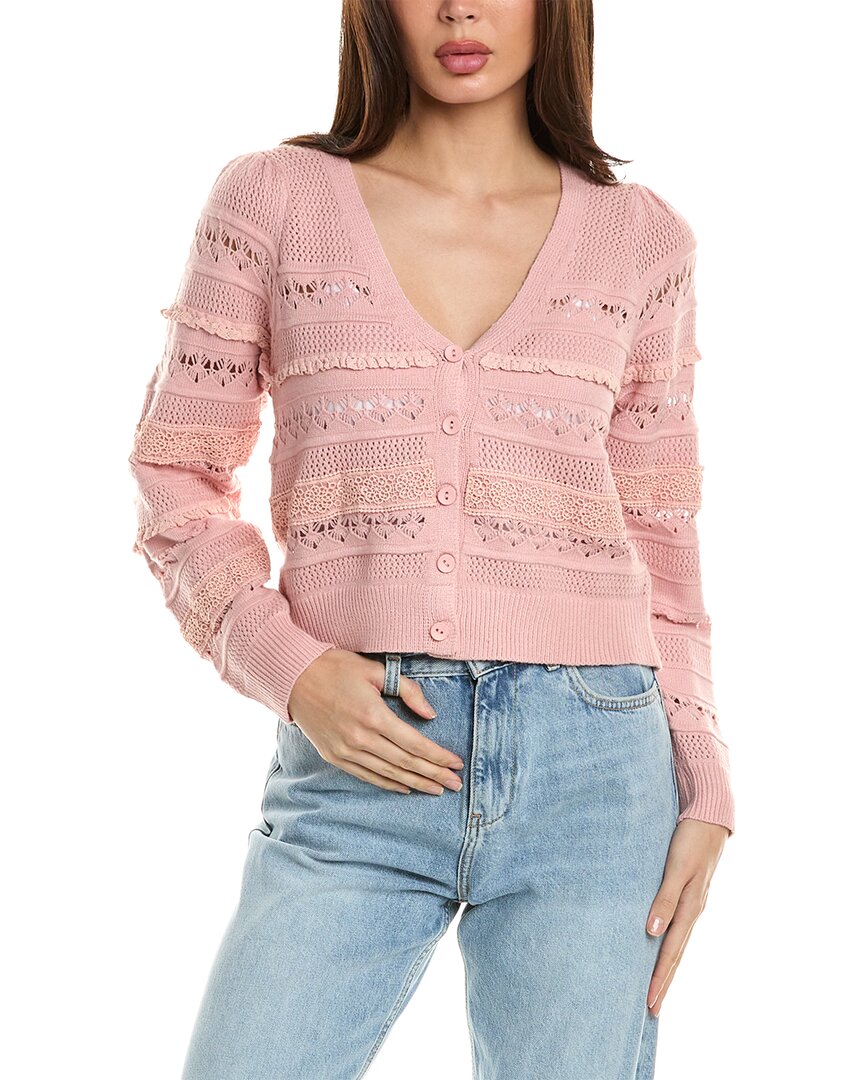 Shop Allison Levy Crochet Cardigan In Pink