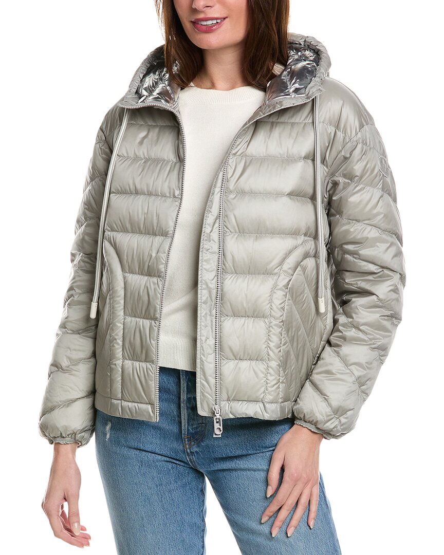 Moncler Delfo Down Puffer Jacket In Grey