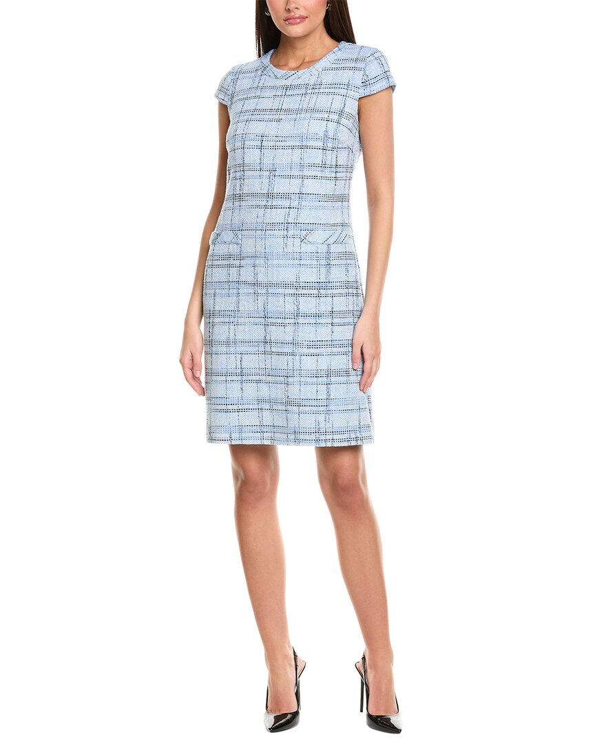 St John St. John Prince Of Whales Plaid Mini Dress In Blue