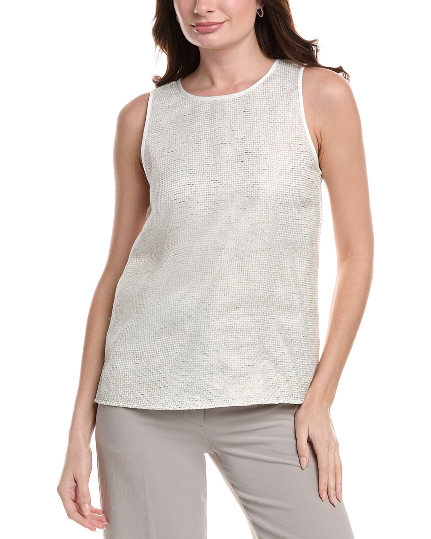 Lafayette 148 New York Linen Tank In White