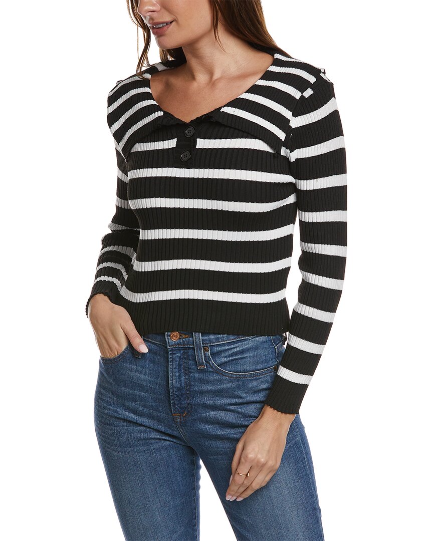 Shop Madison Miles Striped Pullover In White
