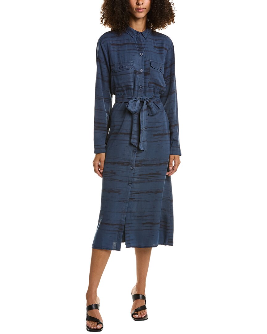 Bella Dahl Patch Pocket Midi Shirt Dress In Blue ModeSens