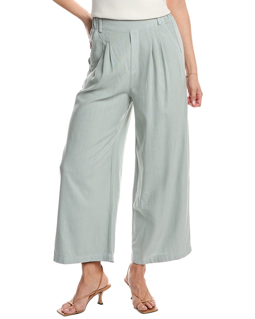 Stateside Wide Leg Linen-blend Trouser In Green