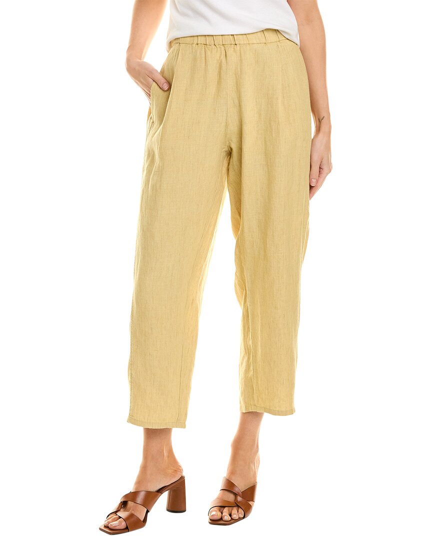 Shop Eileen Fisher Cropped Lantern Linen Pant In Yellow