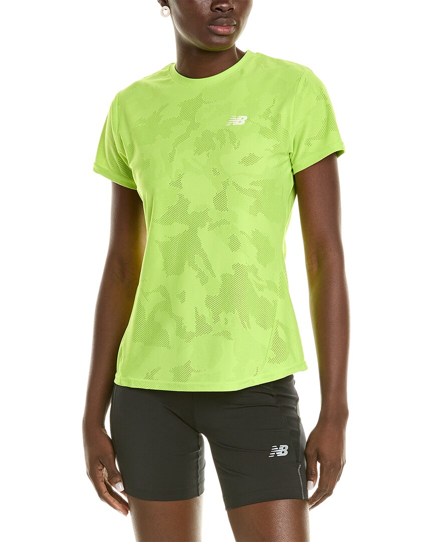 New Balance Q Speed Jacquard T-shirt In Yellow