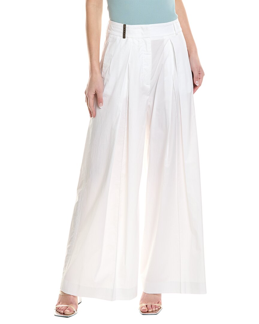 Shop Peserico Pleated Pant In White