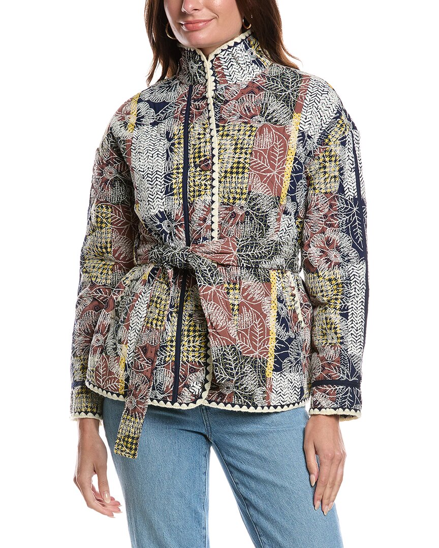 Avec Les Filles Quilted Barn Jacket In Blue