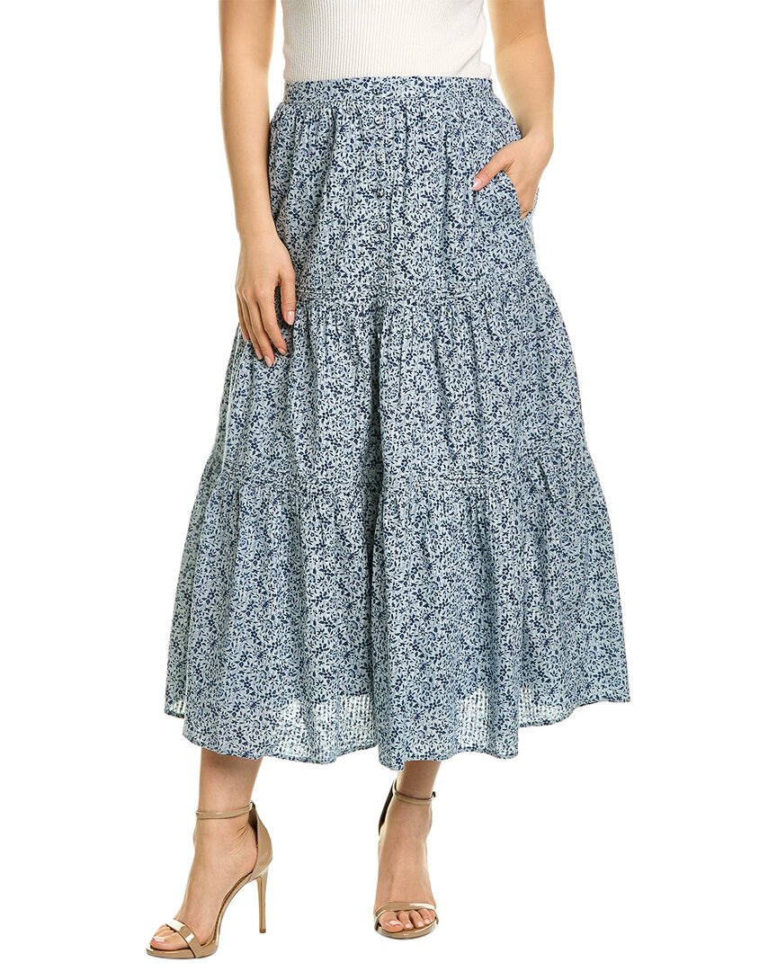 Madewell Tiered Maxi Skirt In Blue | ModeSens