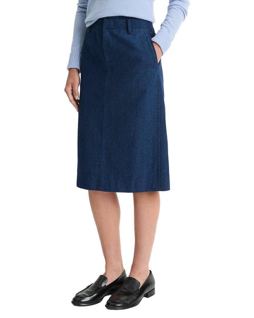 Vince Double Waistband Cotton Twill Pencil Skirt