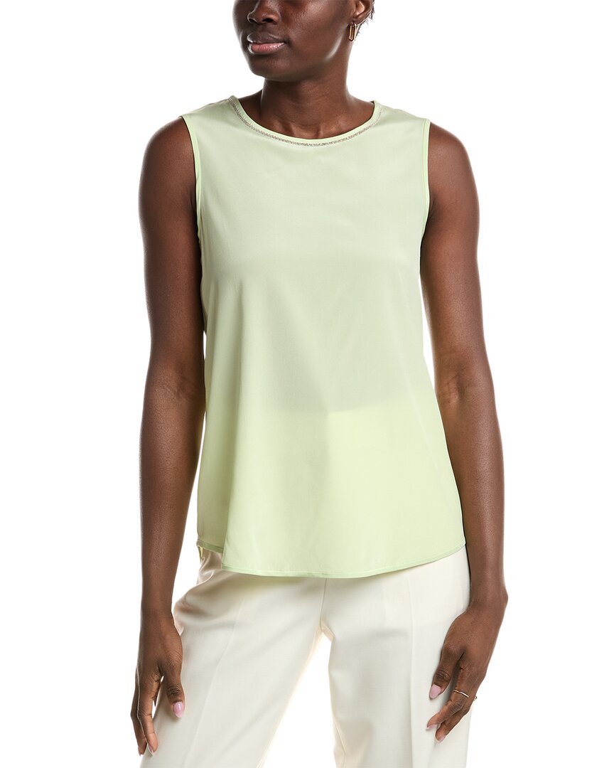 Shop Peserico Silk-blend Tank In Green