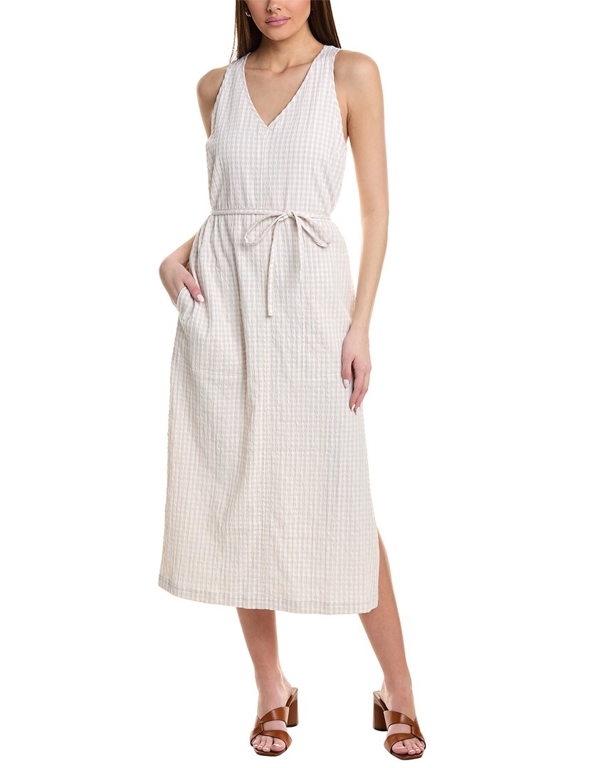 Splendid Loretta Gingham Seersucker Maxi Dress In White