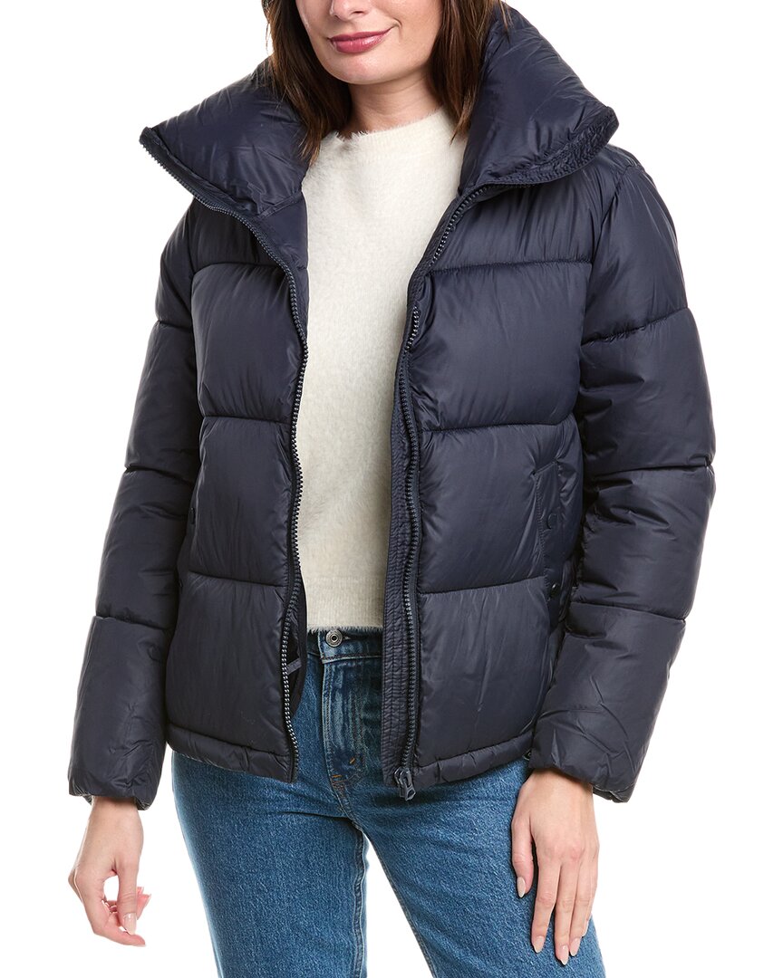 Hudson Jeans Lightweight Puffer Coat In Blue