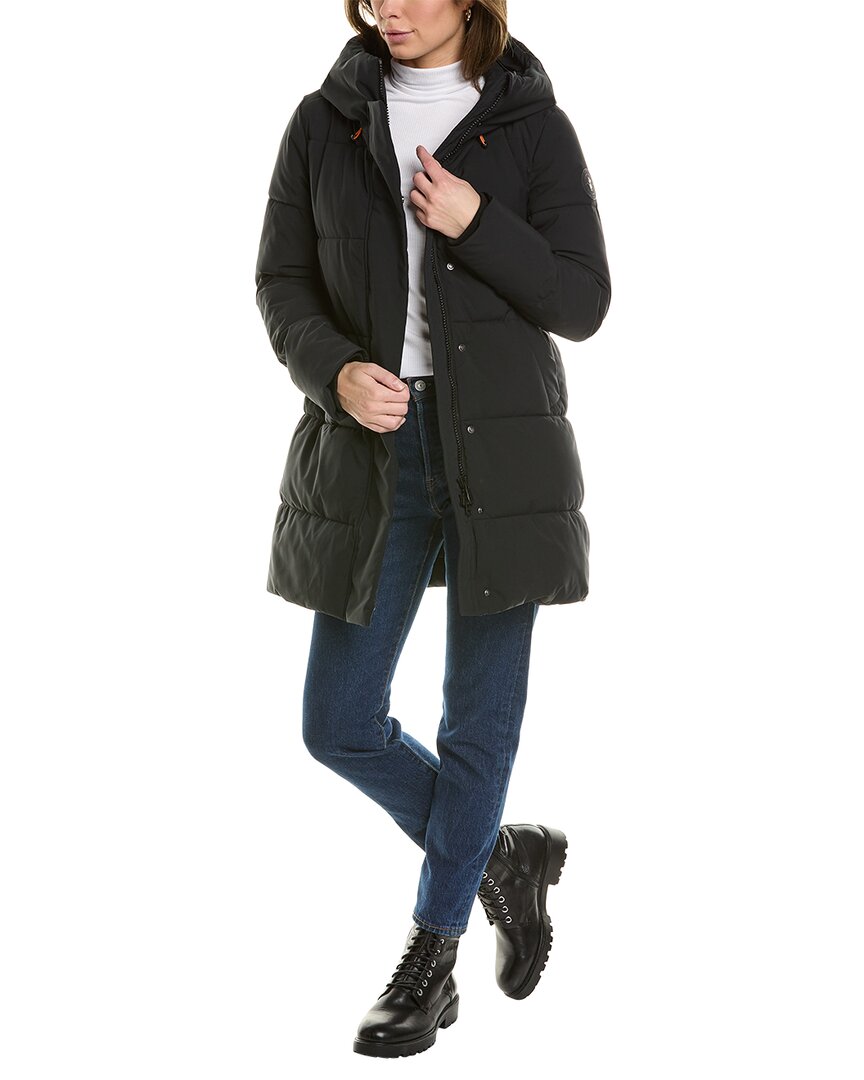 Shop Save The Duck Bethany Medium Coat In Black